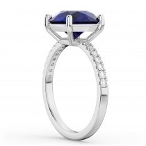 Blue Sapphire & Diamond Engagement Ring Platinum 2.51ct