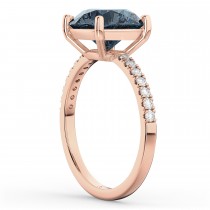 Gray Spinel & Diamond Engagement Ring 14K Rose Gold 2.01ct