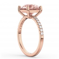 Morganite & Diamond Engagement Ring 18K Rose Gold 1.96ct