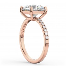 Moissanite & Diamond Engagement Ring 14K Rose Gold 1.81ct