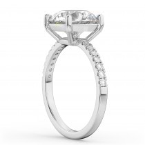 Moissanite & Diamond Engagement Ring 18K White Gold 1.81ct