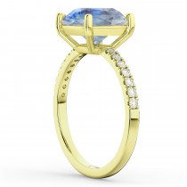 Moonstone & Diamond Engagement Ring 14K Yellow Gold 2.71ct