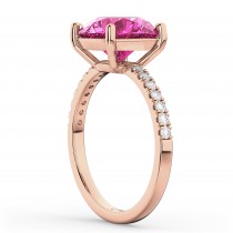 Pink Tourmaline & Diamond Engagement Ring 18K Rose Gold 2.21ct