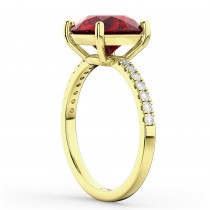 Ruby & Diamond Engagement Ring 18K Yellow Gold 2.51ct