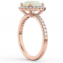 Halo Opal & Diamond Engagement Ring 18K Rose Gold 1.80ct