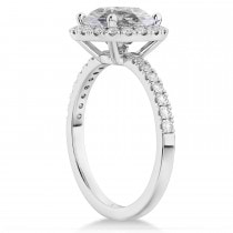 Halo Salt & Pepper & White Diamond Engagement Ring 14K White Gold (2.50ct)