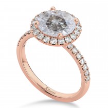 Halo Salt & Pepper & White Diamond Engagement Ring 18K Rose Gold (2.50ct)