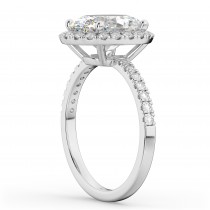 Oval Cut Halo Diamond Engagement Ring 14K White Gold (3.51ct)
