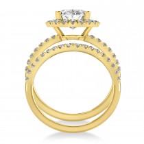 Lab Grown & White Diamonds Oval-Cut Halo Bridal Set 14K Yellow Gold (3.78ct)