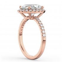 Oval Cut Halo Lab Grown Diamond Engagement Ring 14K Rose Gold (3.51ct)