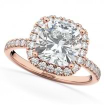 Lab Grown & White Diamonds Cushion-Cut Halo Bridal Set 14K Rose Gold (2.82ct)