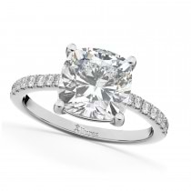 Cushion Cut Diamond Engagement Ring 14k White Gold (2.25ct)