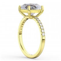 Cushion Cut Salt & Pepper Diamond Engagement Ring 14k Yellow Gold (2.25ct)