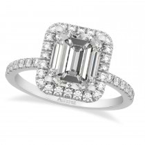 Emerald Cut Diamond Engagement 14k White Gold (3.32 ct)