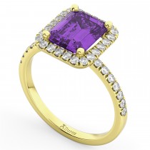 Amethyst & Diamond Engagement Ring 14k Yellow Gold (3.32ct)