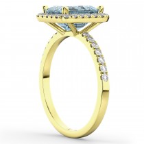 Aquamarine & Diamond Engagement Ring 18k Yellow Gold (3.32ct)