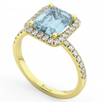Aquamarine & Diamond Engagement Ring 18k Yellow Gold (3.32ct)