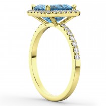 Blue Topaz & Diamond Engagement Ring 14k Yellow Gold (3.32ct)