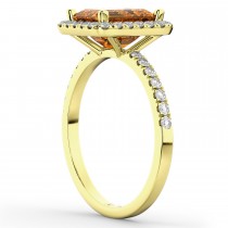 Emerald-Cut Citrine Diamond Engagement Ring 18k Yellow Gold (3.32ct)