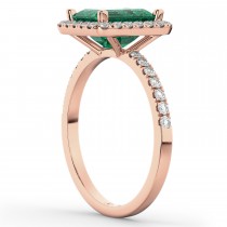 Emerald & Diamond Engagement Ring 14k Rose Gold (3.32ct)