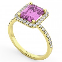 Pink Sapphire & Diamond Engagement Ring 14k Yellow Gold (3.32ct)