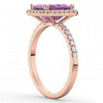 Pink Sapphire Diamond Engagement Ring 18k Rose Gold (3.32ct)