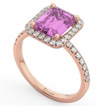 Pink Sapphire Diamond Engagement Ring 18k Rose Gold (3.32ct)