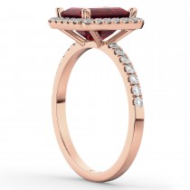 Lab Ruby & Lab Grown Diamond Engagement Ring 14k Rose Gold (3.32ct)