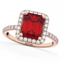 Ruby & Diamond Engagement Ring 18k Rose Gold (3.32ct)