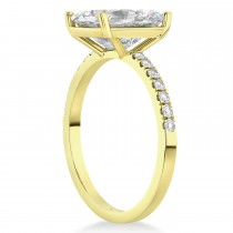 Emerald Cut Moissanite & Diamond Engagement Ring 14k Yellow Gold (2.96ct)