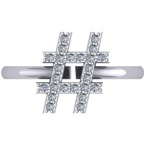 Hashtag Diamond Fashion Ring 14K White Gold (0.24ct)