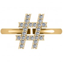 Hashtag Diamond Fashion Ring 14K Yellow Gold (0.24ct)