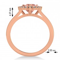 Diamond & Morganite Trillion Cut Ring 14k Rose Gold (1.24ct)