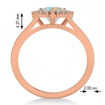 Diamond & Opal Trillion Cut Ring 14k Rose Gold (1.24ct)