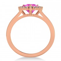 Diamond & Pink Sapphire Trillion Cut Ring 14k Rose Gold (1.78ct)