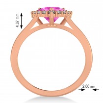 Diamond & Pink Sapphire Trillion Cut Ring 14k Rose Gold (1.78ct)