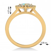 Diamond & Opal Trillion Cut Ring 14k Yellow Gold (1.24ct)