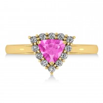 Diamond & Pink Sapphire Trillion Cut Ring 14k Yellow Gold (1.78ct)
