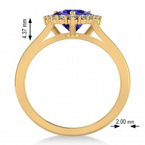 Diamond & Tanzanite Trillion Cut Ring 14k Yellow Gold (1.53ct)