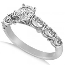 Diamond Accented Engagement Ring in 14k White Gold (0.68ct)