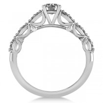 Diamond Accented Engagement Ring in 14k White Gold (0.68ct)