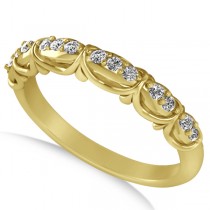 Diamond Semi Eternity Wedding Band in 14k Yellow Gold (0.21ct)