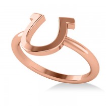 Centered Horseshoe Fashion Ring 14k Rose Gold