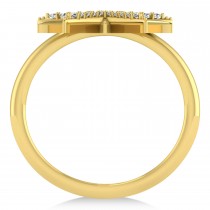Diamond Accented Starburst Fashion Ring 14k Yellow Gold (0.13ct)