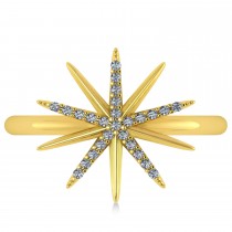Diamond Accented Starburst Fashion Ring 14k Yellow Gold (0.13ct)