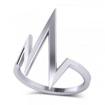 Heartbeat Pulse Vital Sign Fashion Ring Plain Metal 14k White Gold