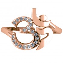 Ohm Sign Diamond Fashion Ring 14k Rose Gold (0.19ct)