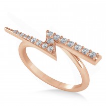 Diamond Lightning Bolt Fashion Ring 14K Rose Gold (0.25ct)