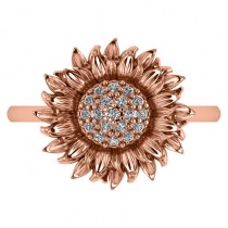 Diamond Sunflower Fashion Ring 14k Rose Gold (0.19ct)