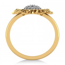 Diamond Sunflower Fashion Ring 18k Two-Tone Gold (0.19ct)